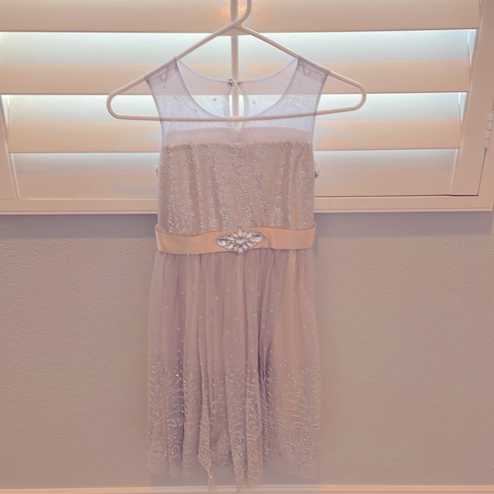 Silver sequin and mesh Iris and Ivy holiday dress